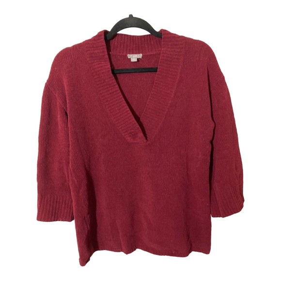 J. Jill Sweaters - J. JILL Women's Sweater XS Soft Over Sized Burgundy Pull Over 3/4 Sleeve EUC
